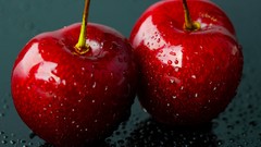 Macro cherries fruits