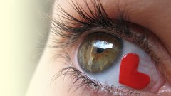 Macro eyes close-up Hearts