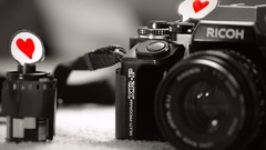 Macro film love paper Hearts SLR Cameras ricoh 35mm