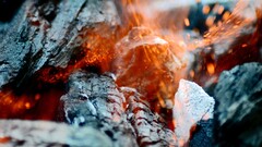 macro fire burning sparks