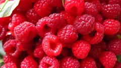 Macro food fruits raspberries