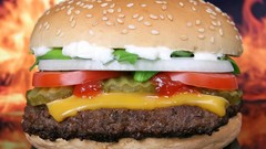 Macro food hamburgers