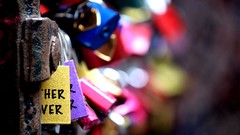 Macro France Locks bokeh multicolor padlock
