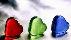 Macro glass Hearts