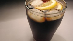 Macro glass ice coffee drinks lemons beverages