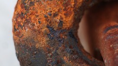 Macro gray orange metal close-up rust spider webs