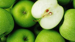 Macro Green apples