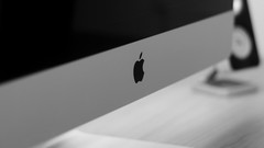 Macro logos apple inc grayscale