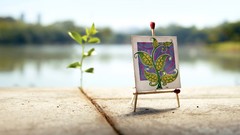 Macro nature Plants paintings minimalistic artwork matchsticks