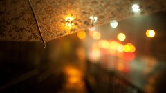 Macro night lights Umbrellas streets