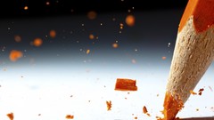 Macro orange Pencils close-up