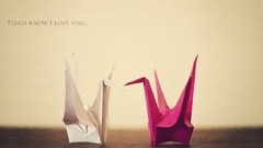 Macro paper Cranes origami