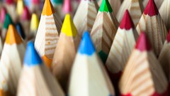 Macro Pencils close-up multicolor depth of field