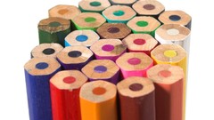 Macro Pencils white background colors colored pencils