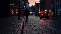 Macro Poland lonely streets cityscapes streetscape alone man 
