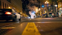 Macro police cars traffic streets new york city