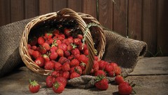 Macro strawberries fruits