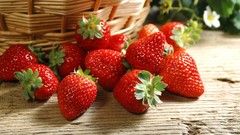 Macro strawberries fruits