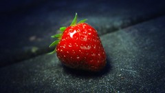 Macro strawberries fruits