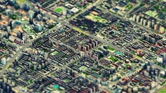 Macro urban cityscapes tilt-shift isometric