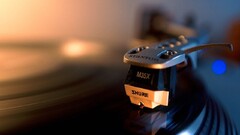 macro vinyl Technology blurred