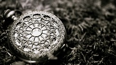 Macro watch Objects clocks pocket watch grayscale