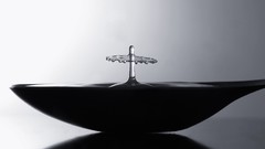 Macro water drop close-up monochrome studio