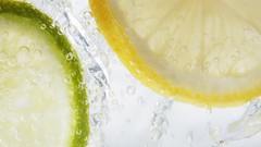 Macro water lemons fruits