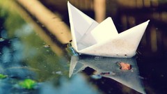Macro water paper paper boat