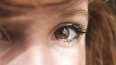 Macro woman brown eyes redheads