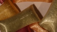 Macro yellow Green orange Candies