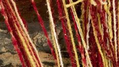 Macro yellow red abstract string lines