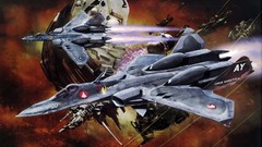 Macross mecha planes Space