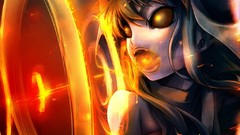 Magic destruction teeth beams long hair gray hair open mouth 