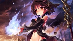 Magic Dragons Anime staff Swords anime girls mage