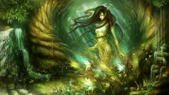 Magic Green woman artwork digital art fantasy art