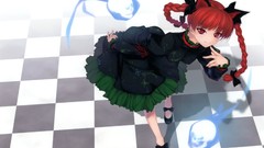 Magic red eyes skulls skirts anime girls touhou rokuwata tomoe 