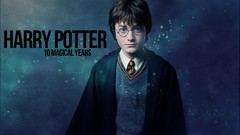 Magic Typography blue background Daniel Radcliffe harry potter
