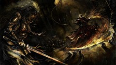 Magic weapons armor Swords chains skulls artwork fantasy art