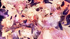 Magic weapons Guns wings glasses dress horns white hair red 