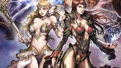 Magic woman Dragons armor blondes redheads cleavage artwork 