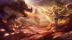 Magic woman Dragons flower petals artwork fantasy art soft 