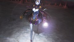 Magic woman dress red eyes cleavage artwork fantasy art long 