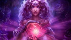 Magic woman purple eyes artwork fantasy art