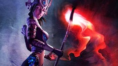 Magic woman staff crowns