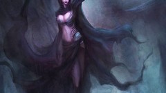 Magic woman tattoos cleavage mage artwork fantasy art