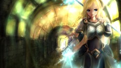 Magic woman weapons blondes long hair blue eyes League of 