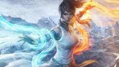 Magic woman white dress digital art korra Avatar: The Legend of 