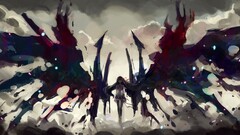 mahou shoujo madoka magica akemi homura Anime artwork sky clouds