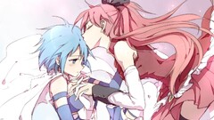 mahou shoujo madoka magica Anime anime girls blue hair redhead
